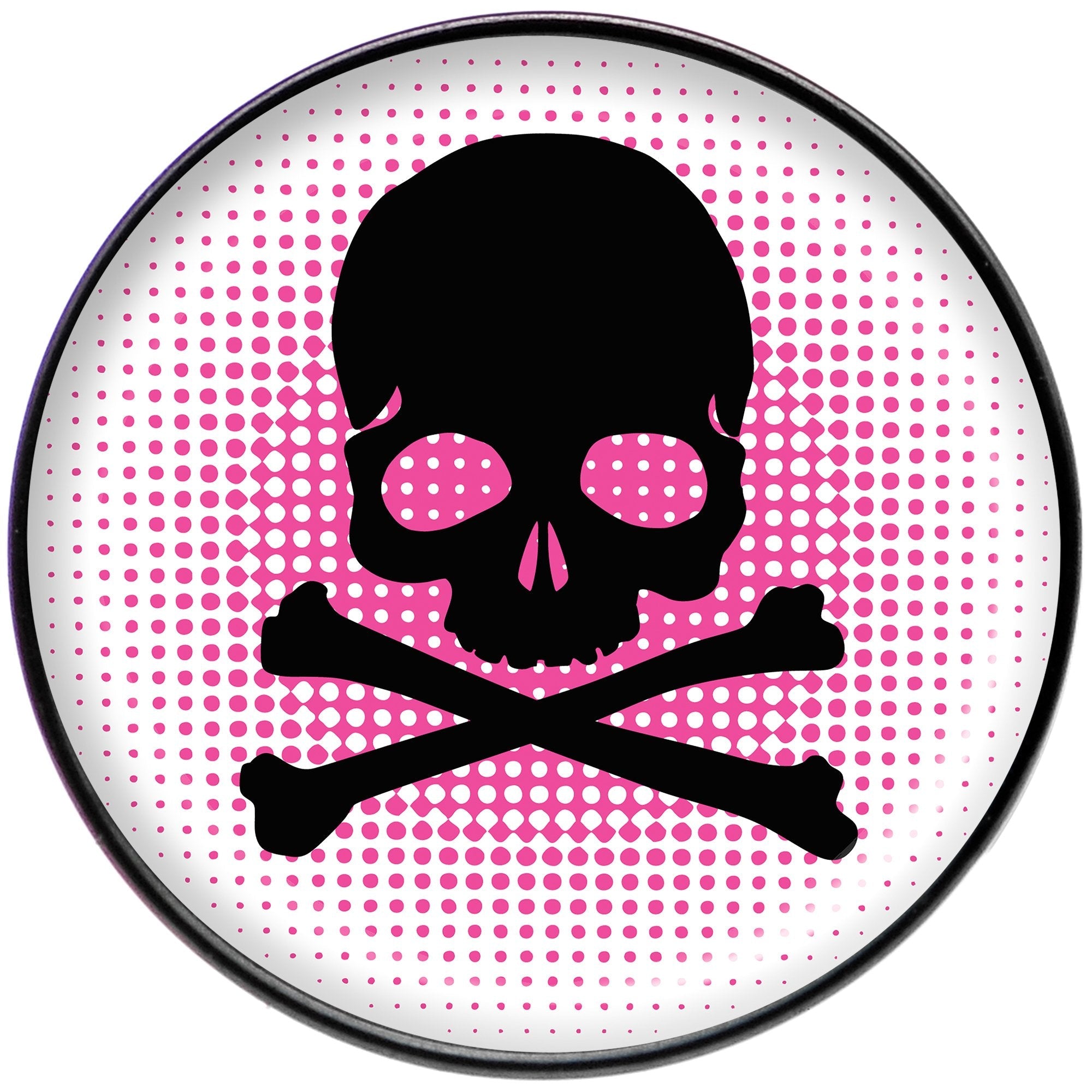 Pink Black Skull Black Barbell Tongue Ring