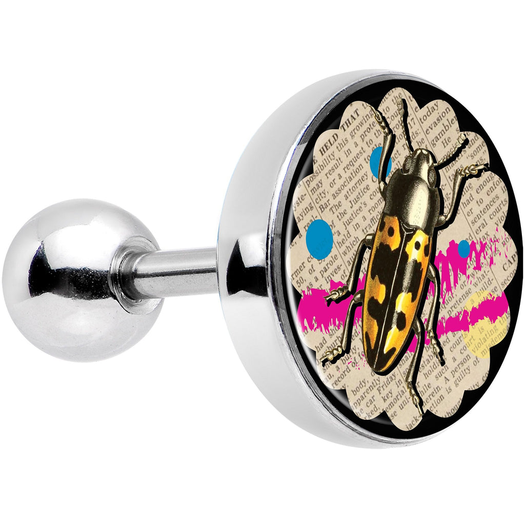 Newsprint Beetle Bug Tragus Cartilage Earring