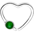 925 Silver Venturine Gem Heart Right Daith Cartilage Tragus