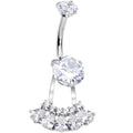 Clear Gem Swagger Sweep Dangle Belly Ring