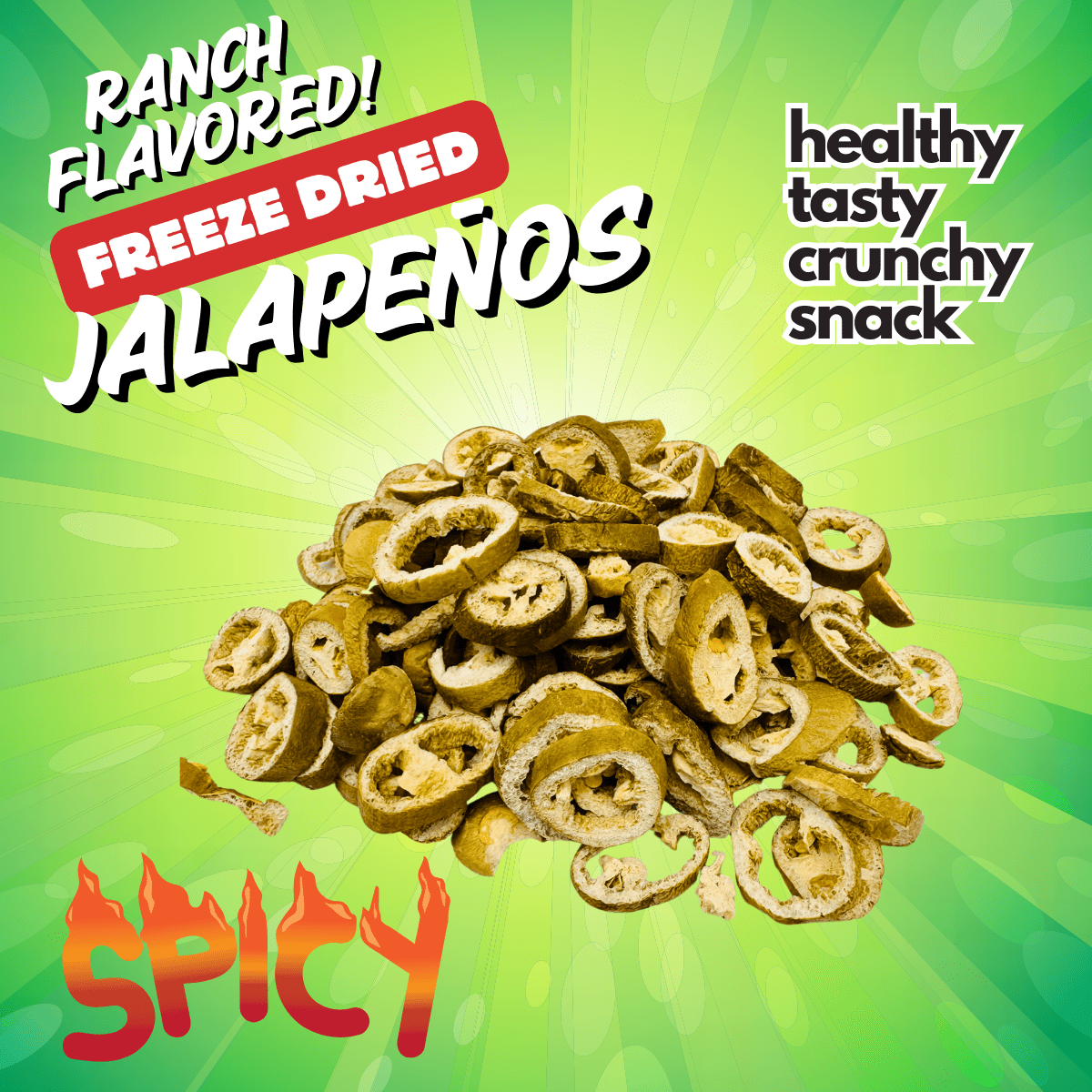 Freeze Dried Jalapeños – Ranch Flavored Slices Snack or Topping | Yum Yum Candy Shop