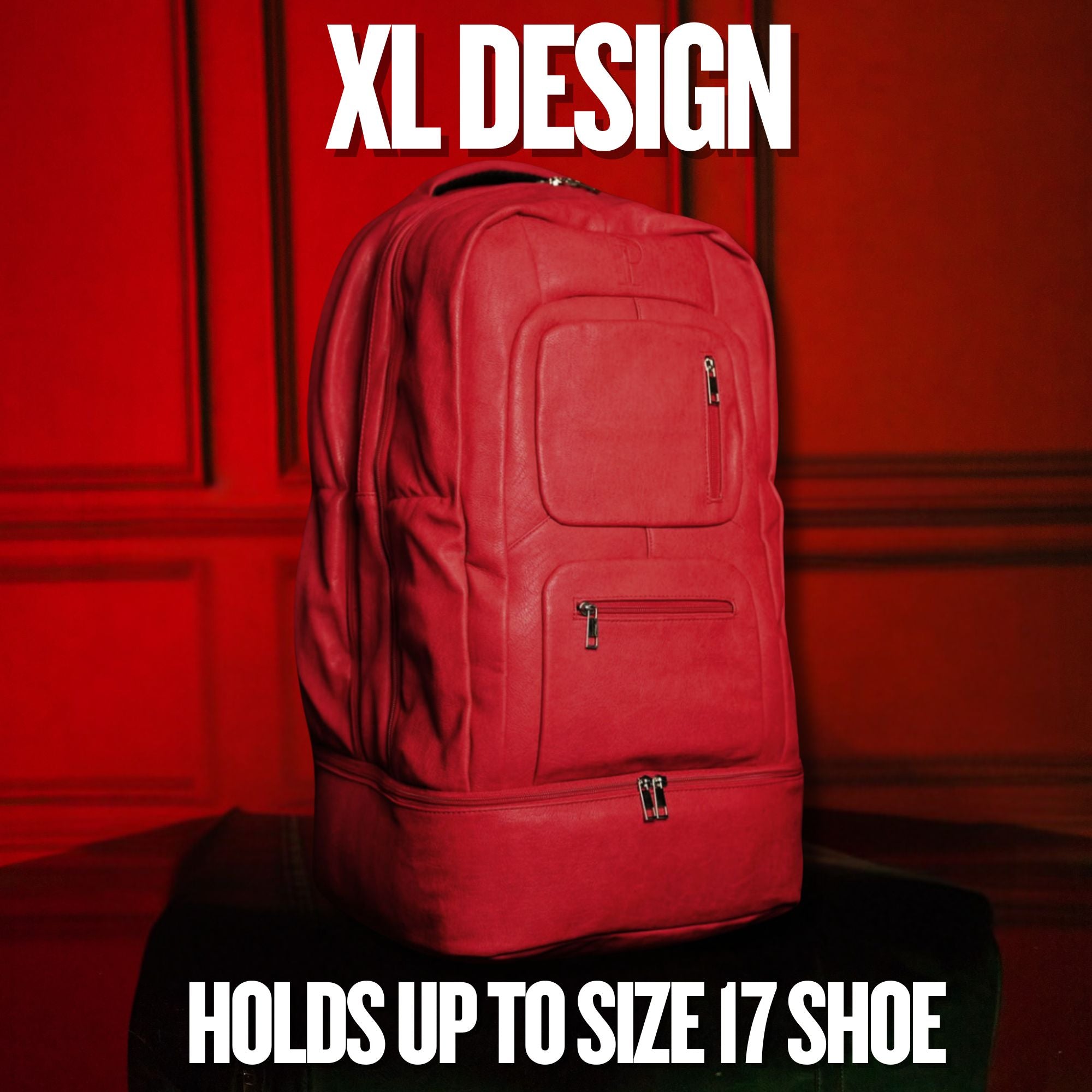 Red Leather Patented Shoe Bag (XL Design) *Holds Size 17