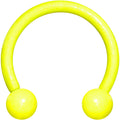 16G 3/8 Yellow Glow in the Dark Horseshoe Circular Barbell