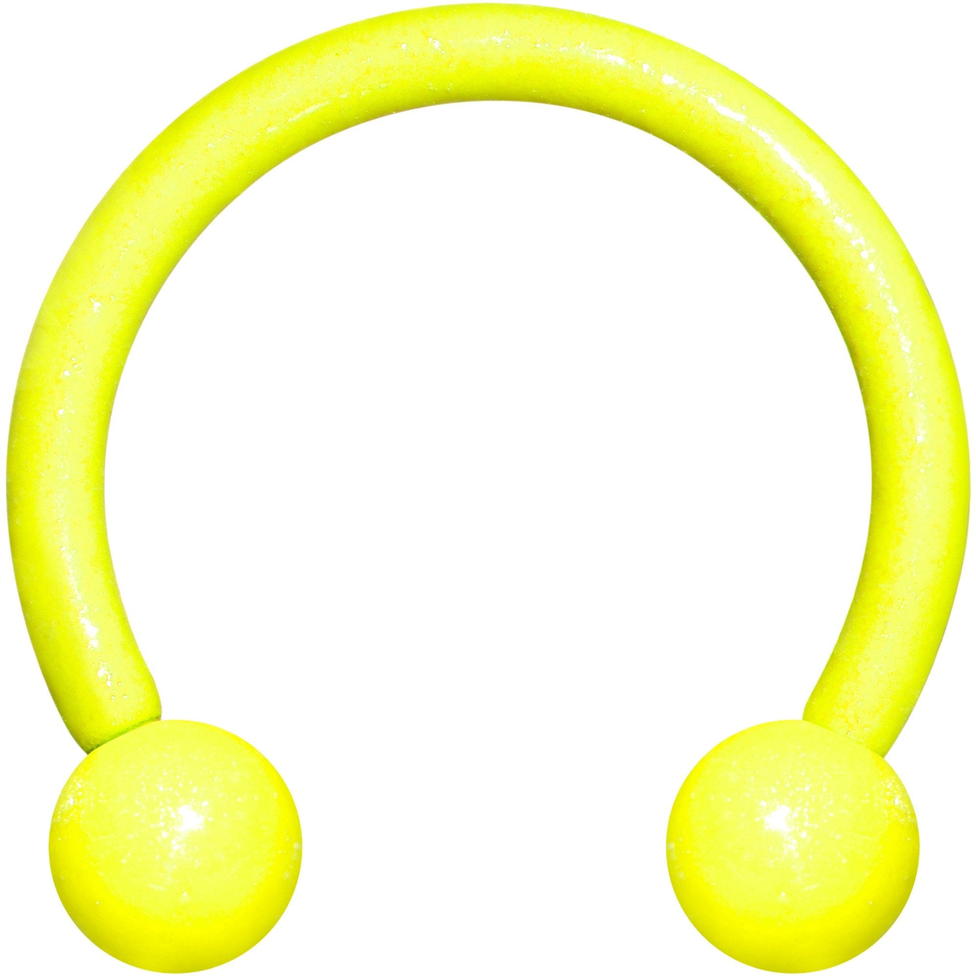 16G 3/8 Yellow Glow in the Dark Horseshoe Circular Barbell