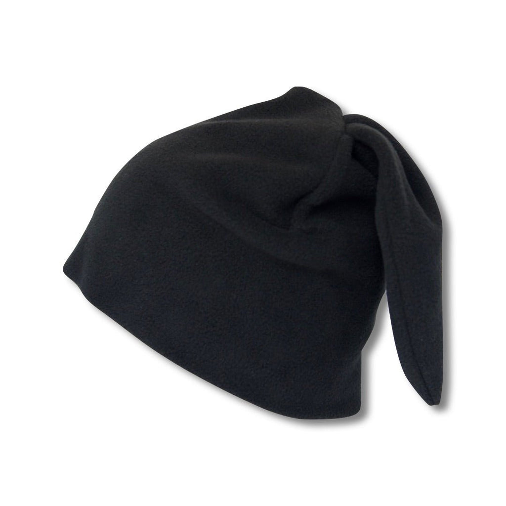 Black Fleece Bunny Beanie – Kawaii Winter Hat with Bunny Ears for Alt Fashion, Streetwear & Cozy Style