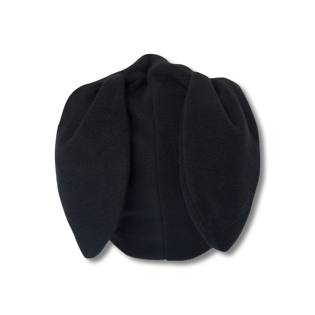 Black Fleece Bunny Beanie – Kawaii Winter Hat with Bunny Ears for Alt Fashion, Streetwear & Cozy Style