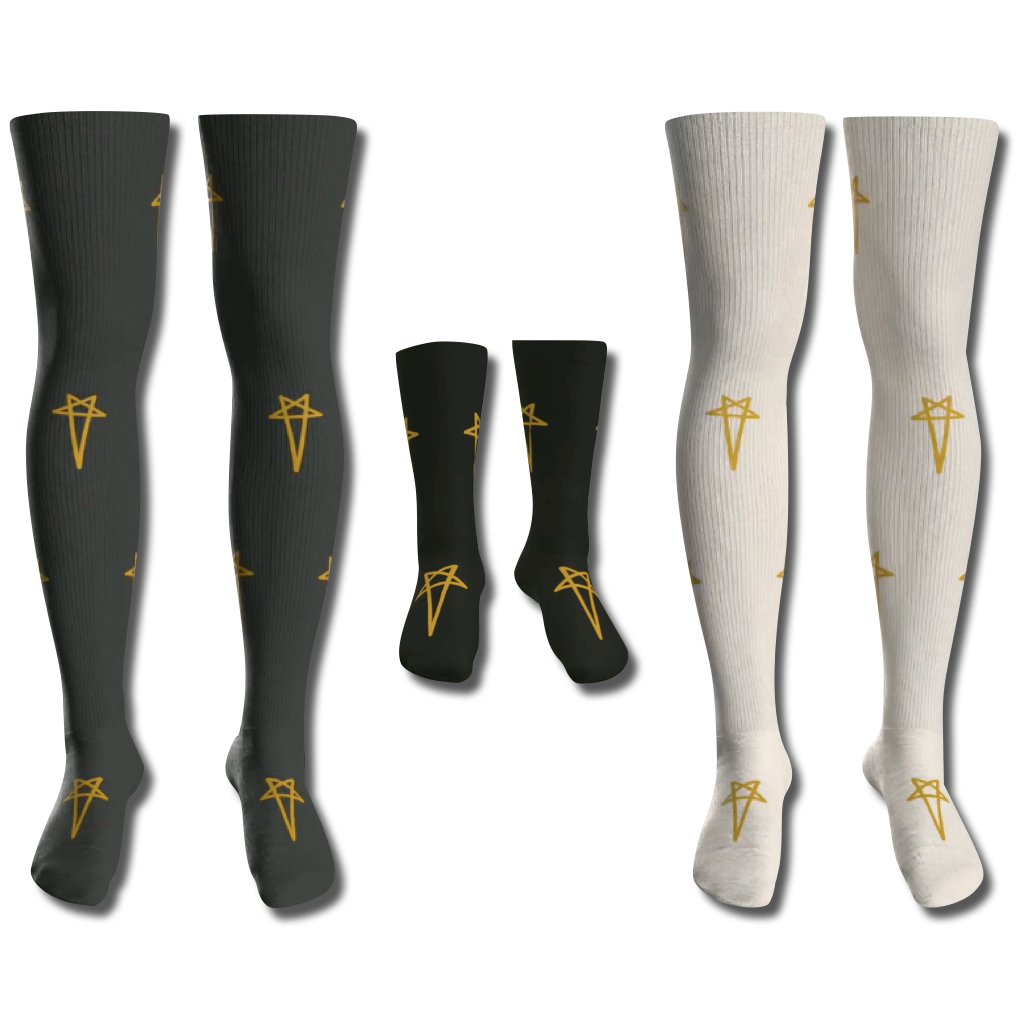 Rick Boot Sock Stars – 100% Terry Cotton Crew & Thigh High Socks for High-Tops & Boots