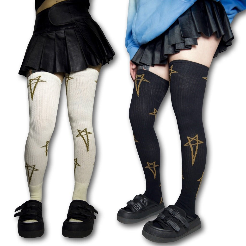 Rick Boot Sock Stars – 100% Terry Cotton Crew & Thigh High Socks for High-Tops & Boots