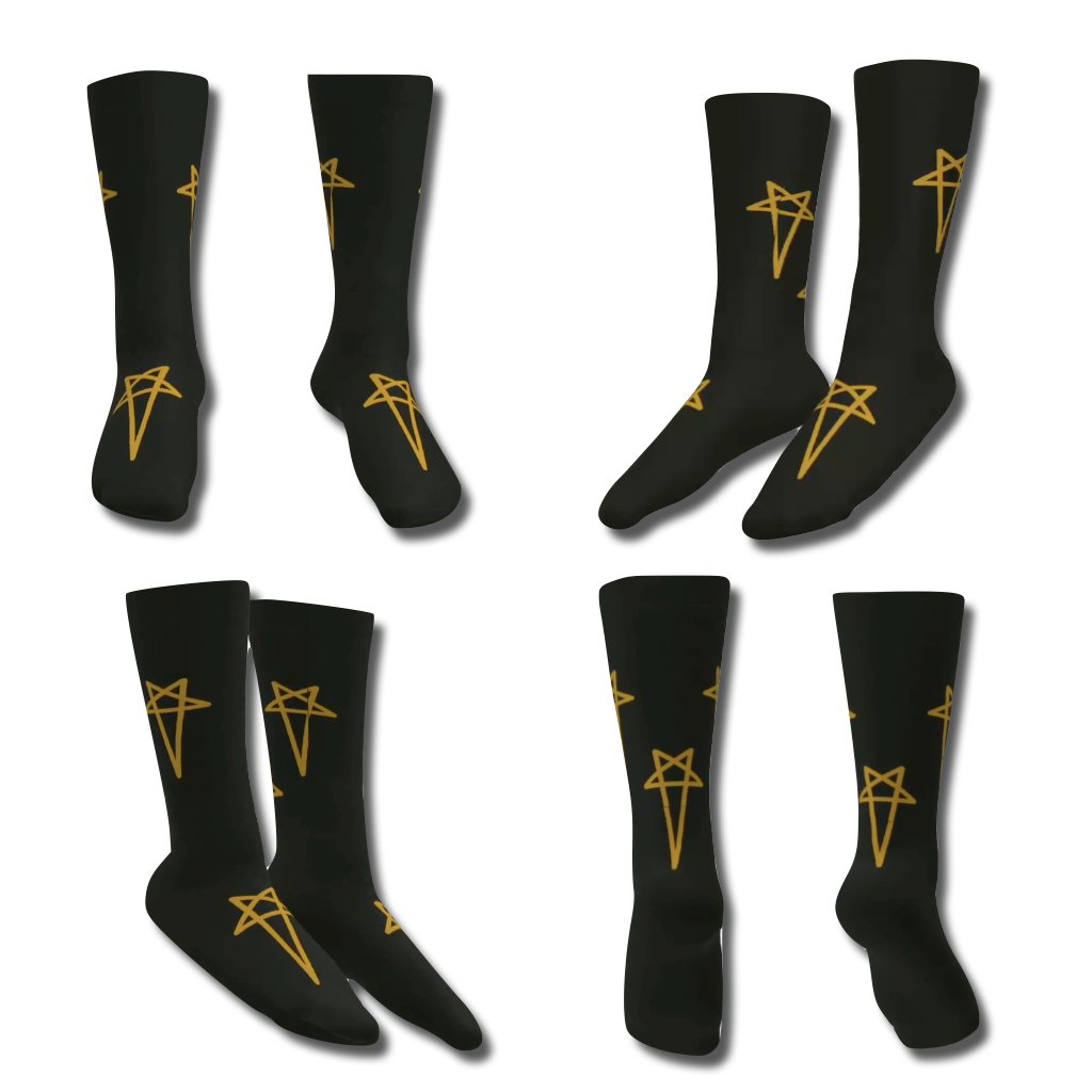 Rick Boot Sock Stars – 100% Terry Cotton Crew & Thigh High Socks for High-Tops & Boots