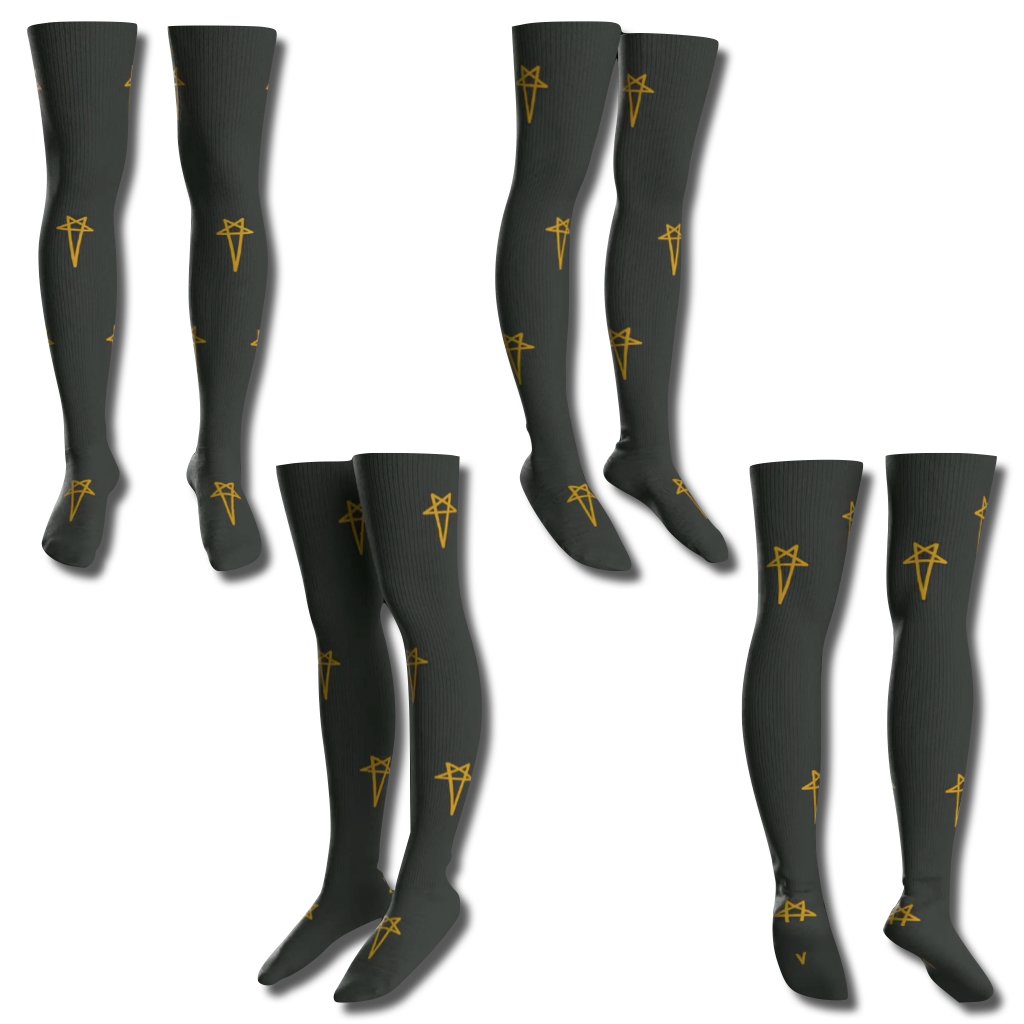 Rick Boot Sock Stars – 100% Terry Cotton Crew & Thigh High Socks for High-Tops & Boots
