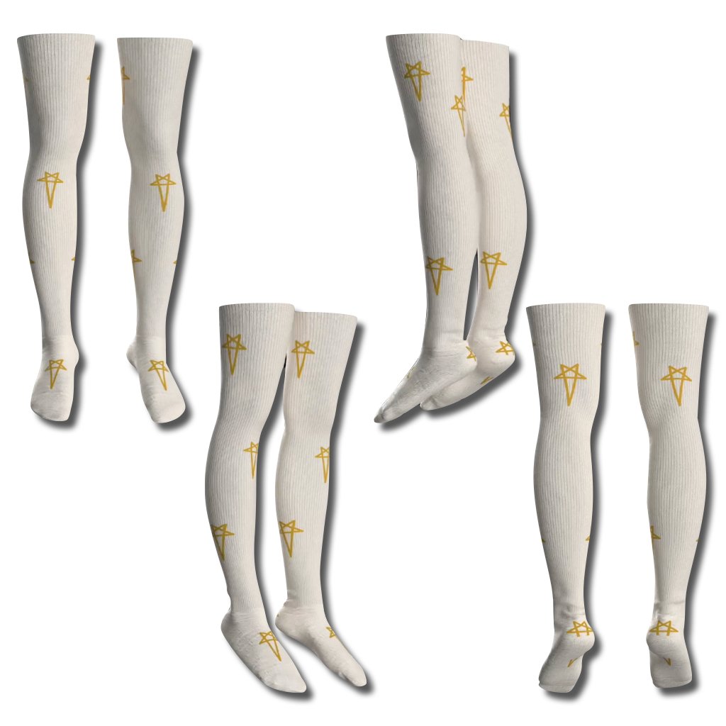 Rick Boot Sock Stars – 100% Terry Cotton Crew & Thigh High Socks for High-Tops & Boots
