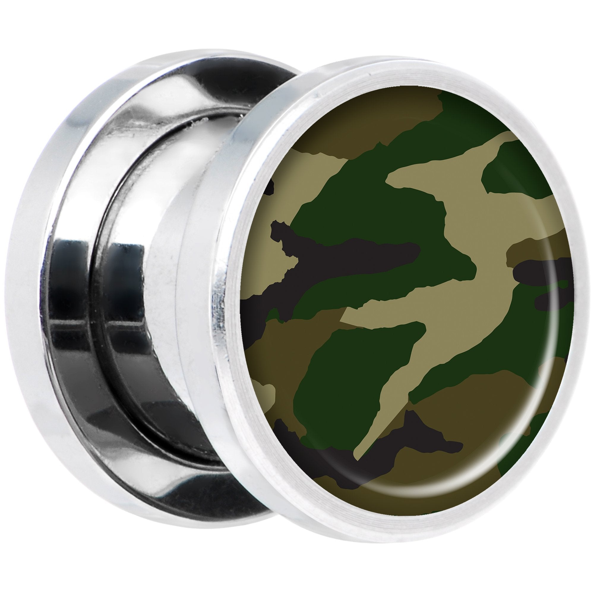 Woodland Camo Print Steel Screw Fit Plug Set 00G