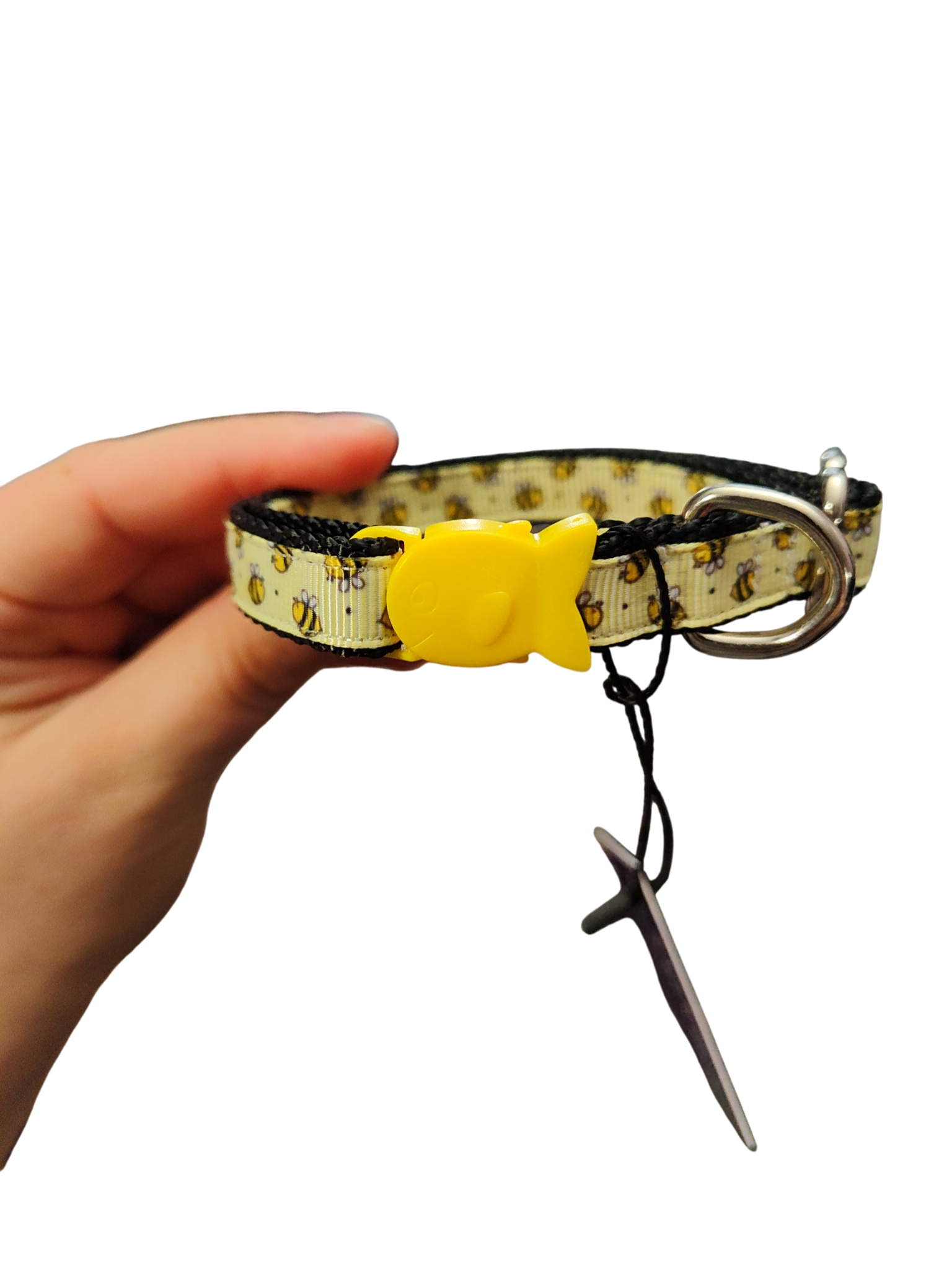 1/2" Yellow Bees Nylon Dog / Cat Collar