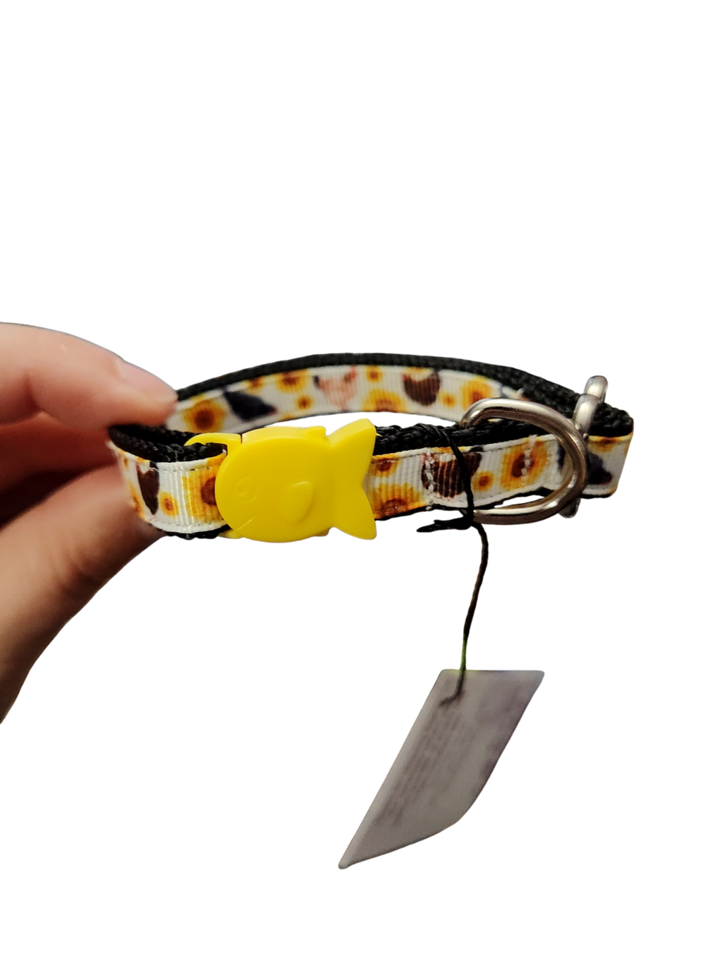1/2" Chickens And Sunflowers Nylon Dog / Cat Collar