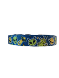 Green Aliens Nylon Dog Collar