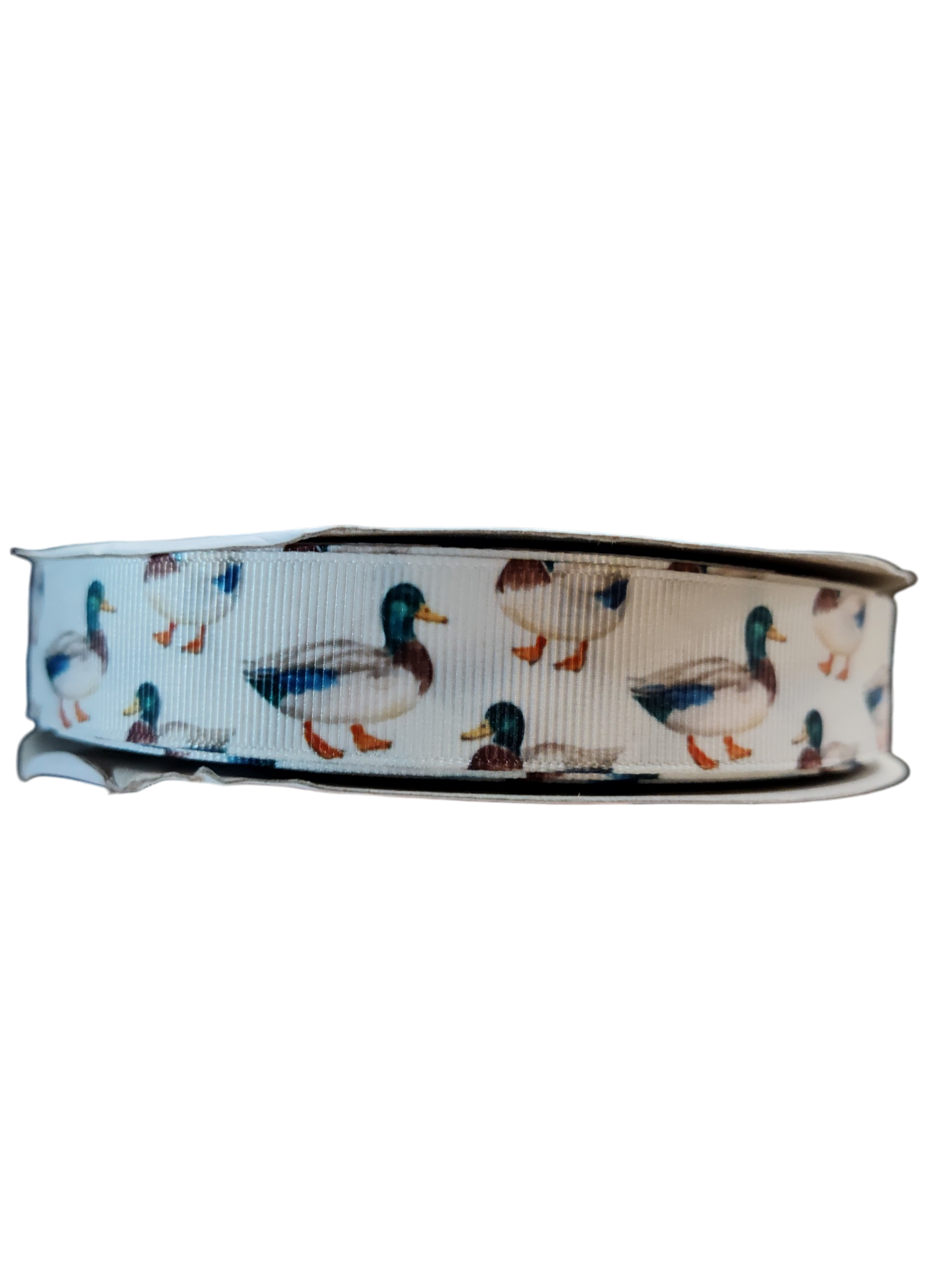Ducks on White Nylon Dog Collar