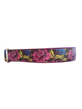 Pink & Blue Flowers Nylon Dog Collar