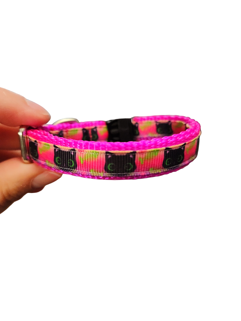 1/2" Black Cat Nylon Dog / Cat Collar