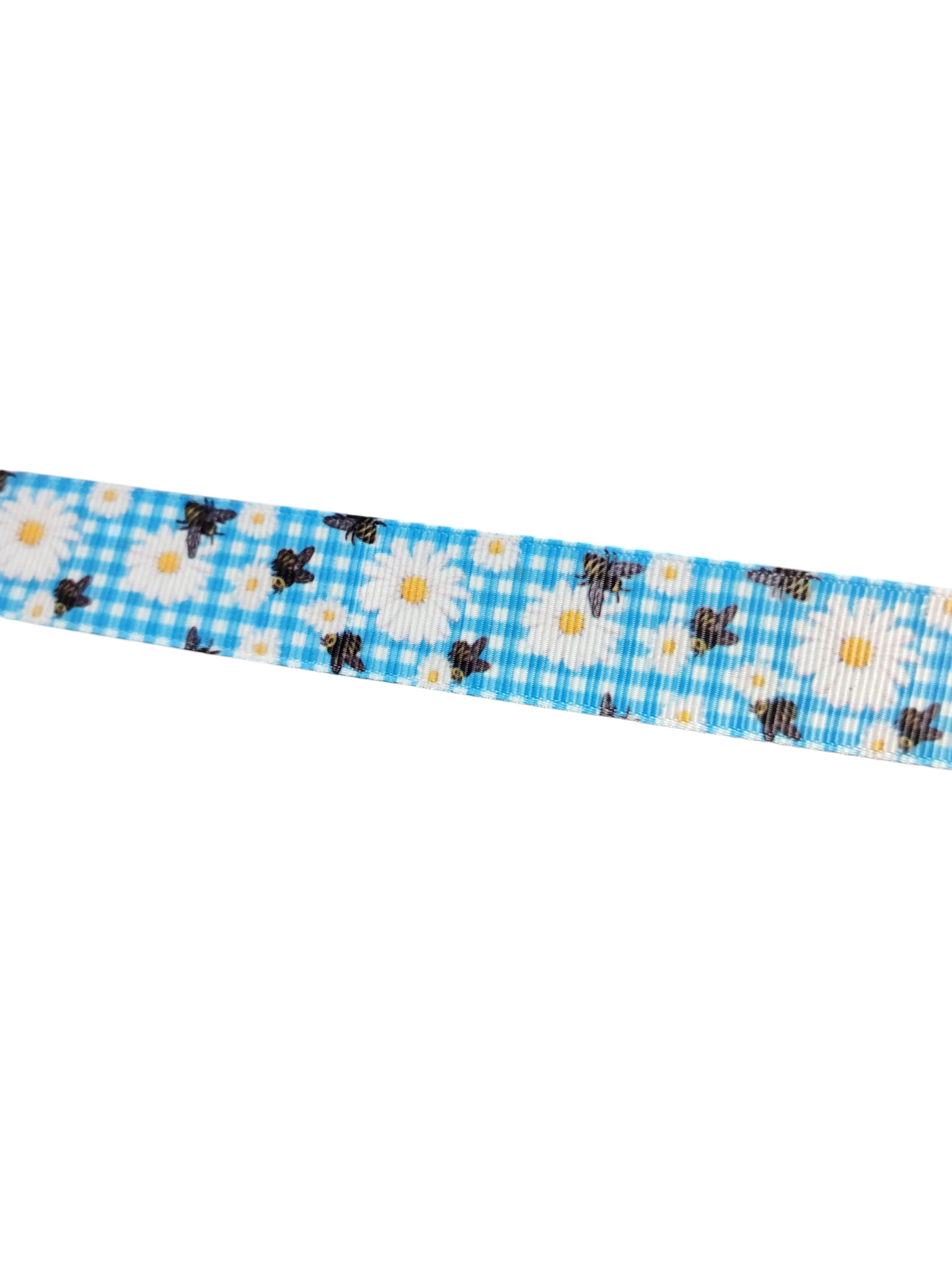 Daisy Bee Gingham Nylon Dog Collar