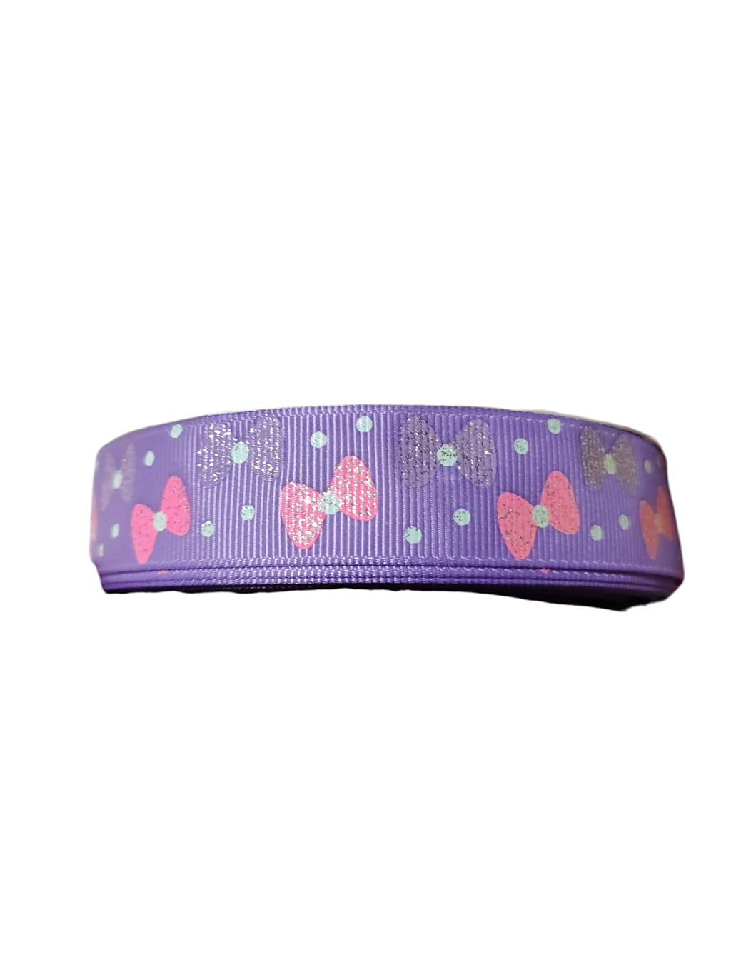 Pink and Purple Bows Nylon Dog Collar
