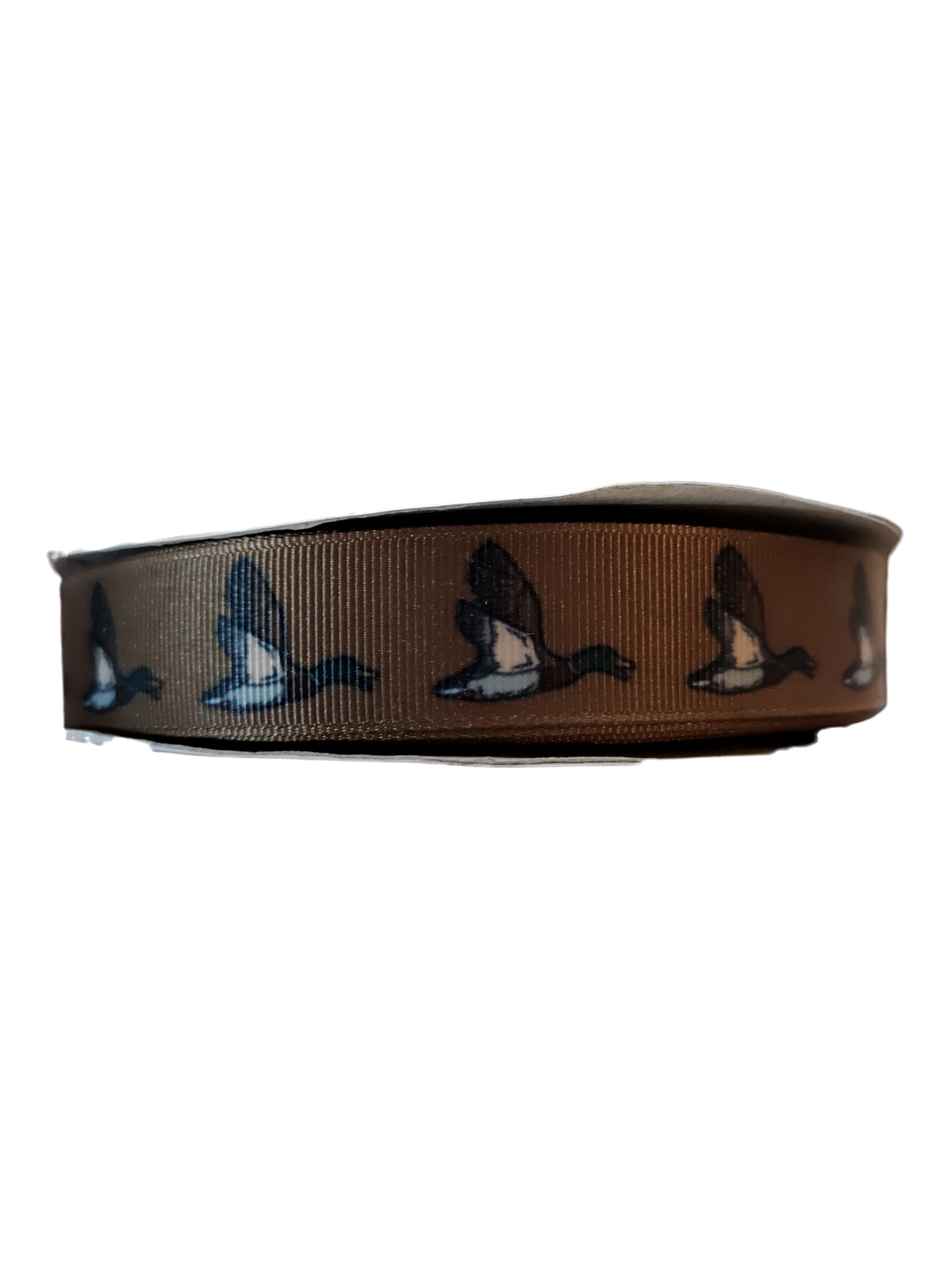 Flying Duck Brown Nylon Dog Collar