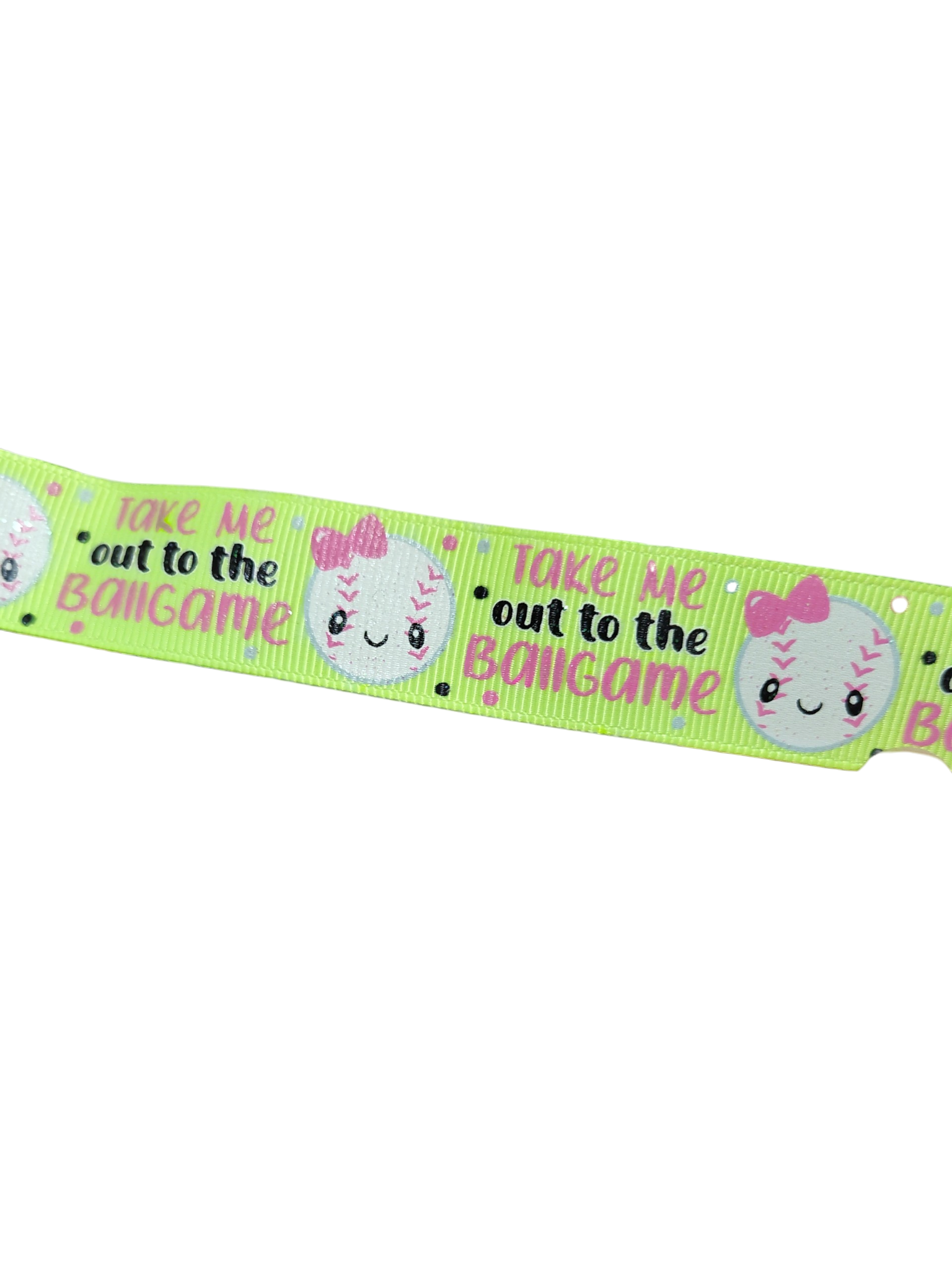 Baseball Bows Nylon Dog Collar