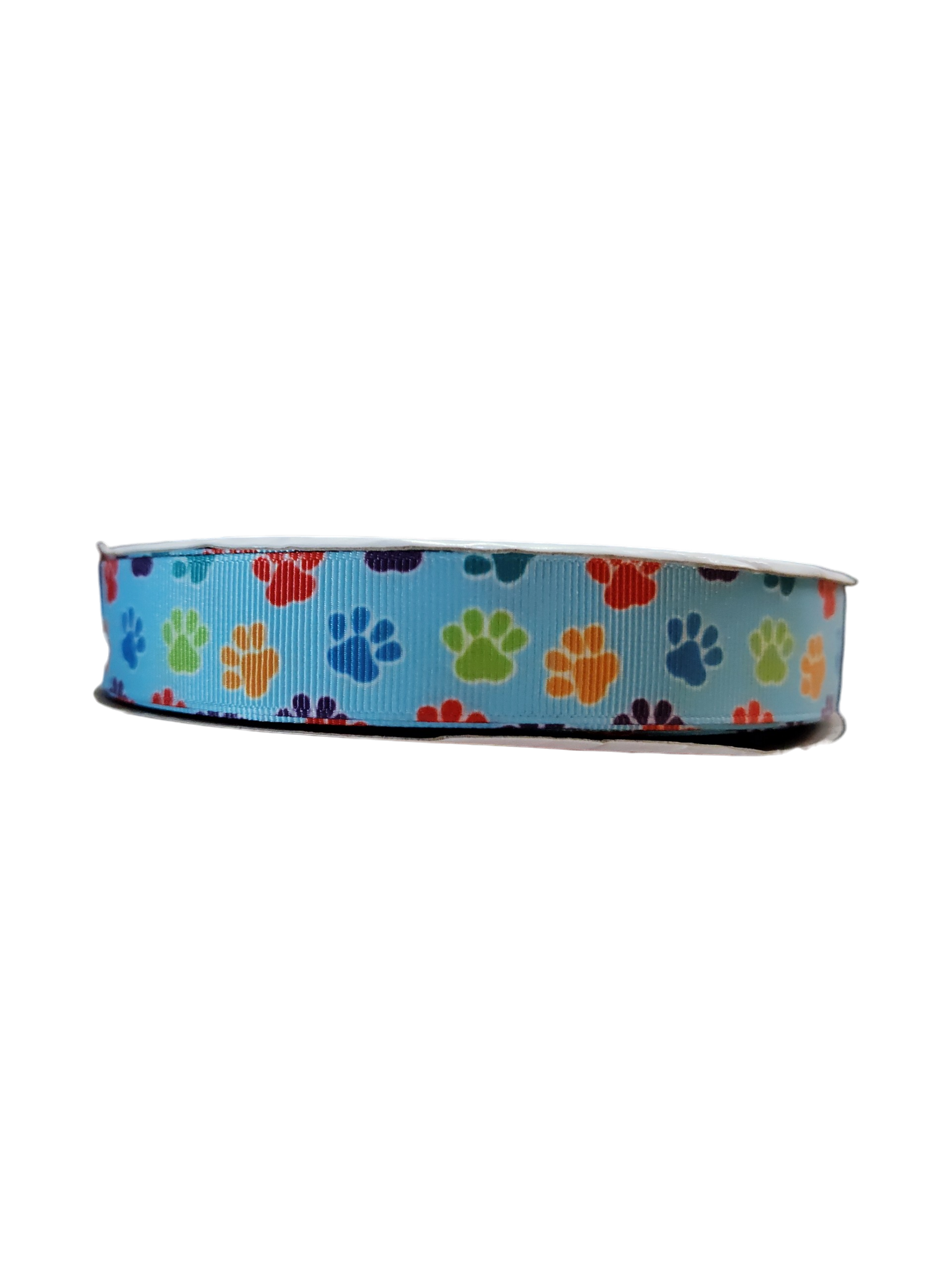 Rainbow Paw Prints Nylon Dog Collar
