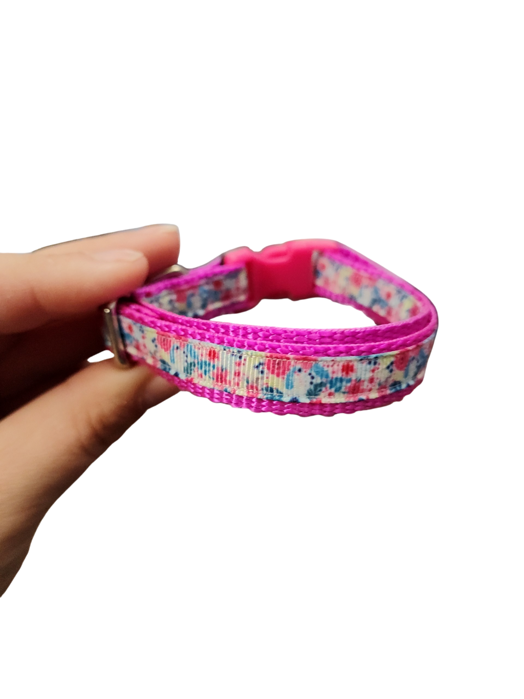 1/2" Bright Flowers Nylon Dog / Cat Collar