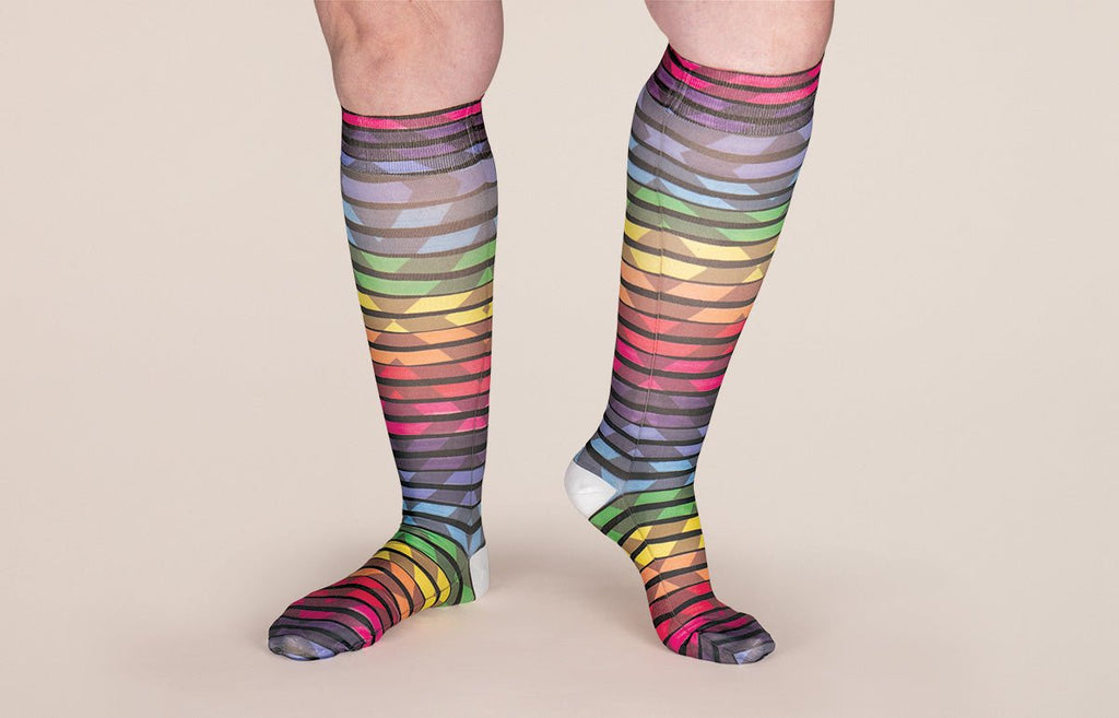 Roller Disco Gradient Compression Socks