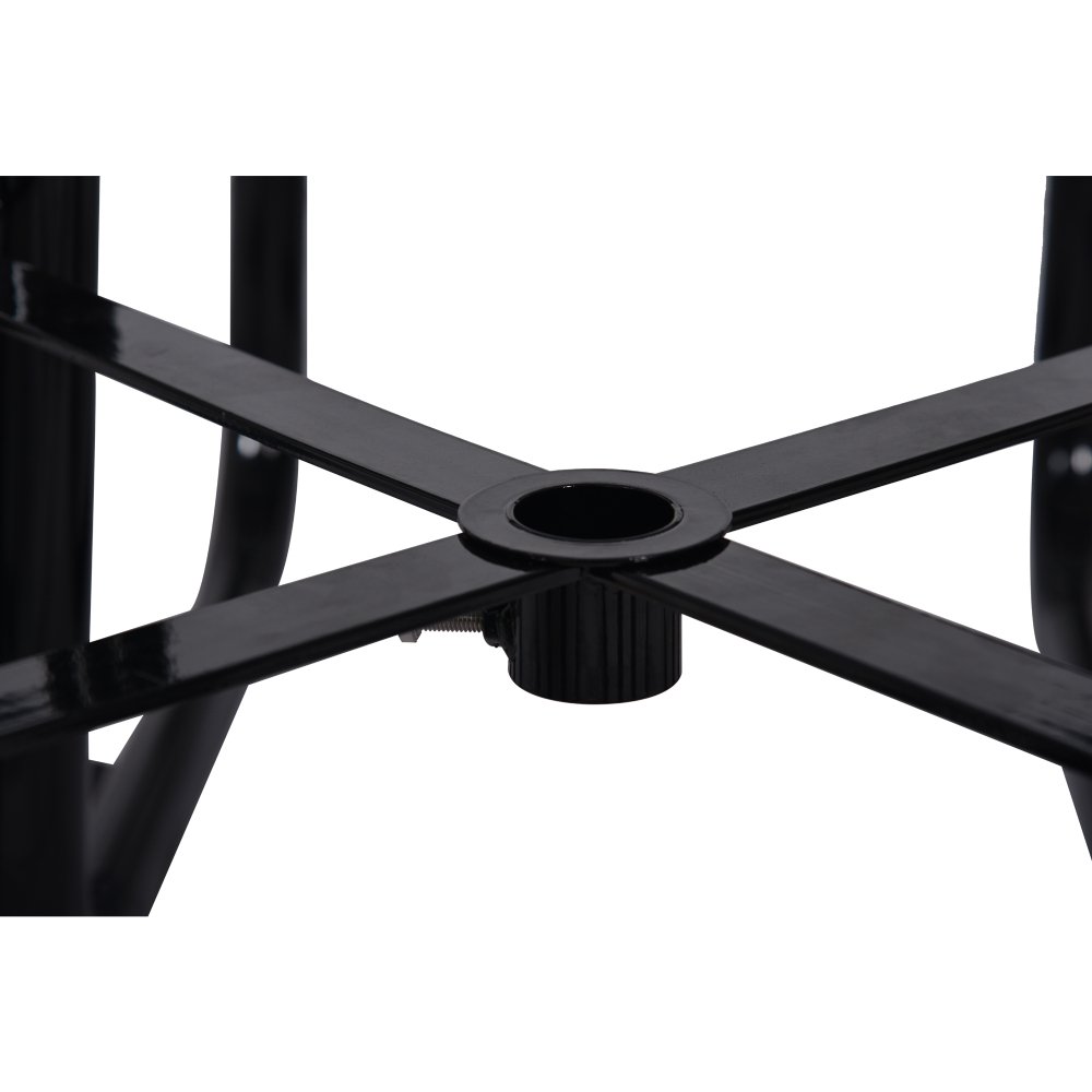 Large 46-Inch Stylish Square Steel Picnic Table W/ Thermoplastic Coating & Umbrella Hole (SAK90547)