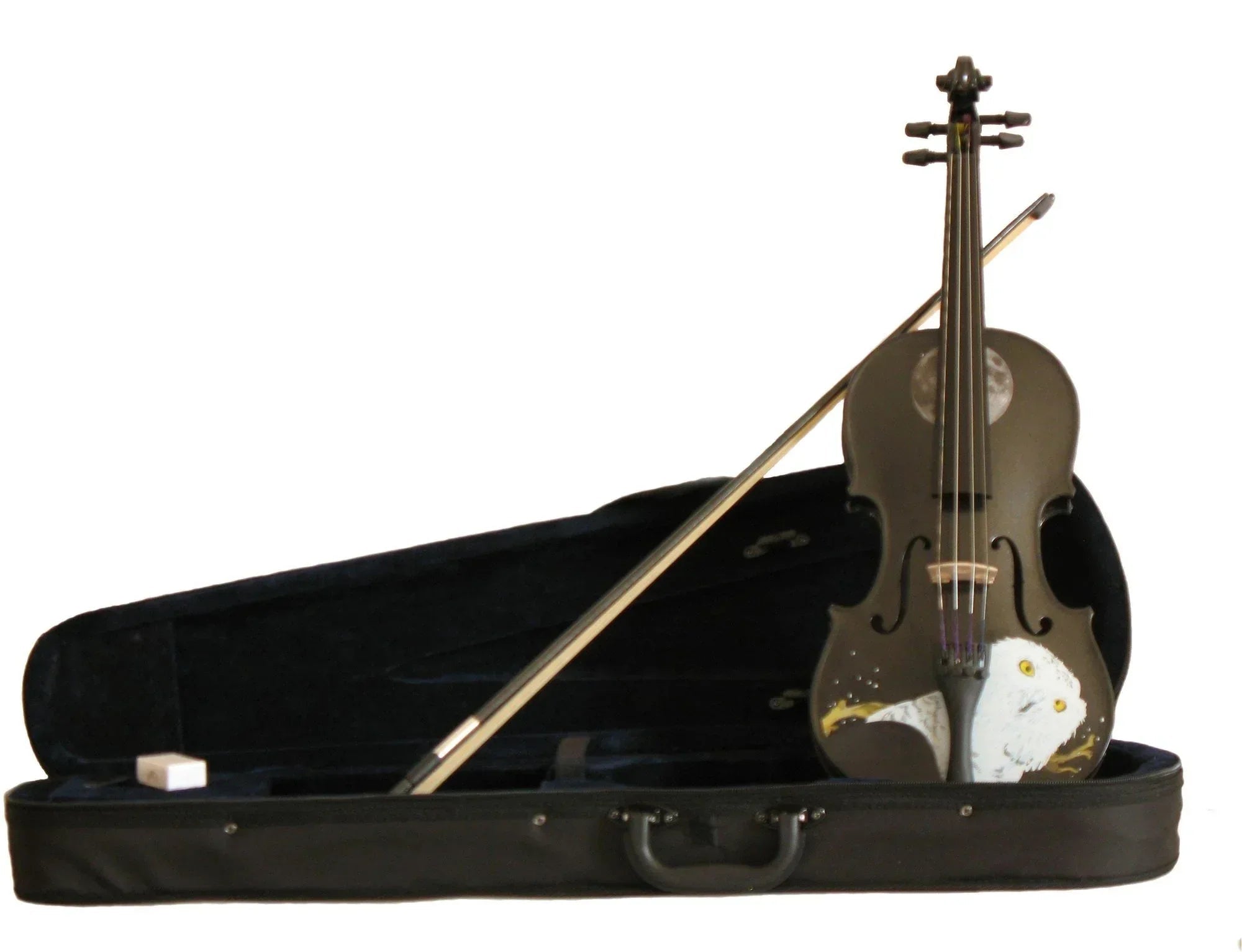 Mystic Owl Midnight Black Violin Outfit | Hand Applied Artwork & Bow