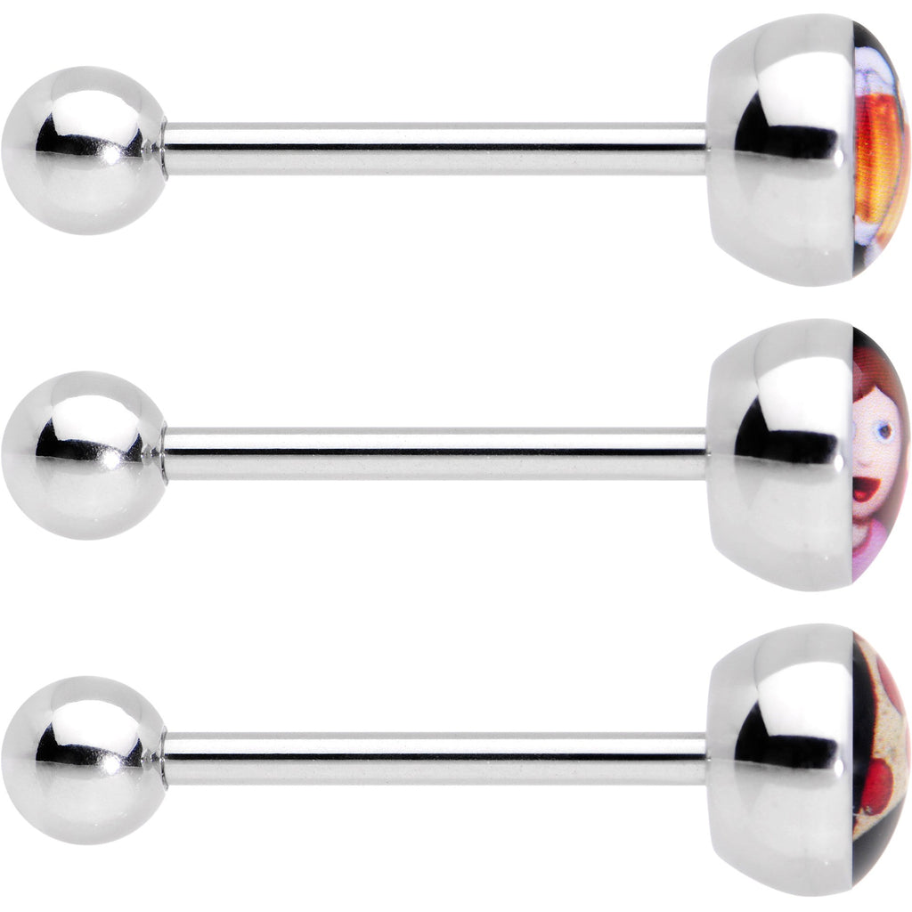 5/8 Licensed Party Pizza Beers Sassy Girl emoji Tongue Ring Set of 3
