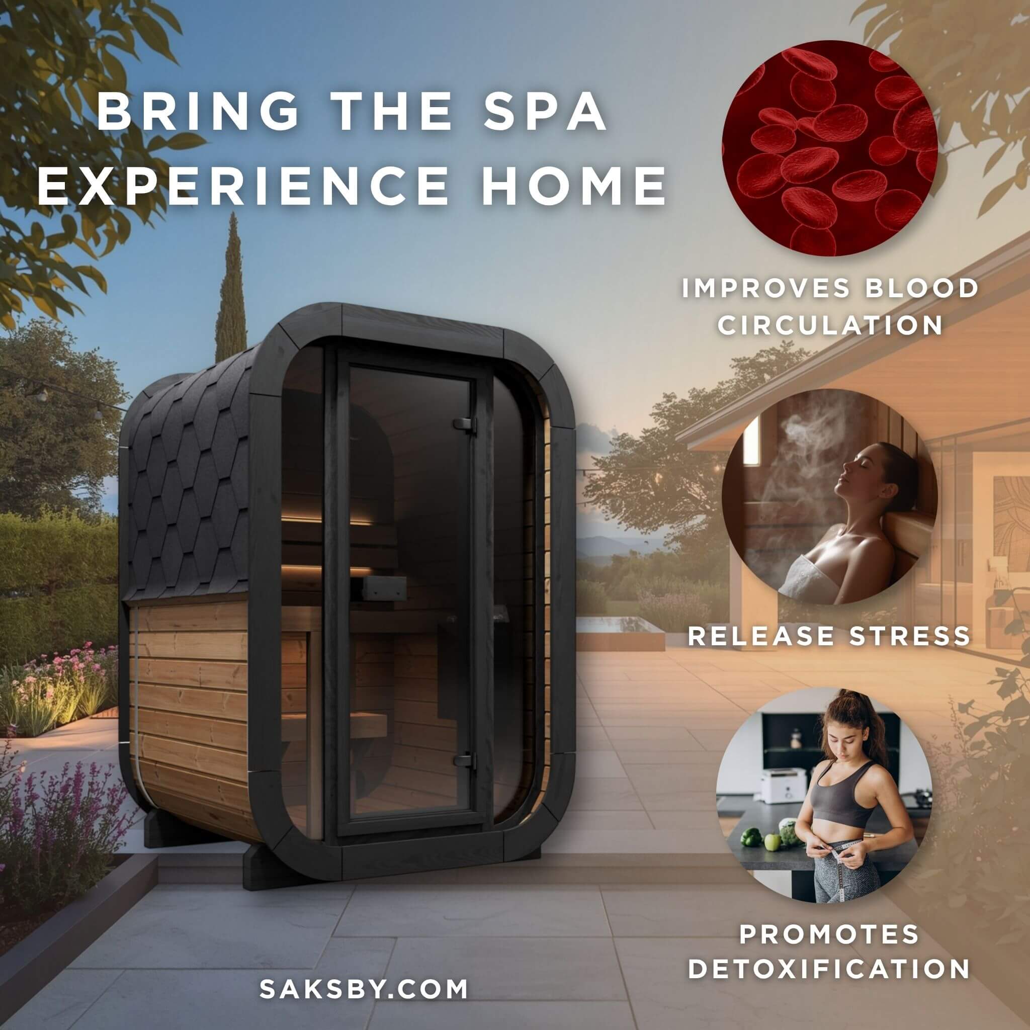 SaunaLife Model CL3G Cube-Series Outdoor 2-Person Home Sauna Kit [SL-MODELCL3G] (SAK23721)