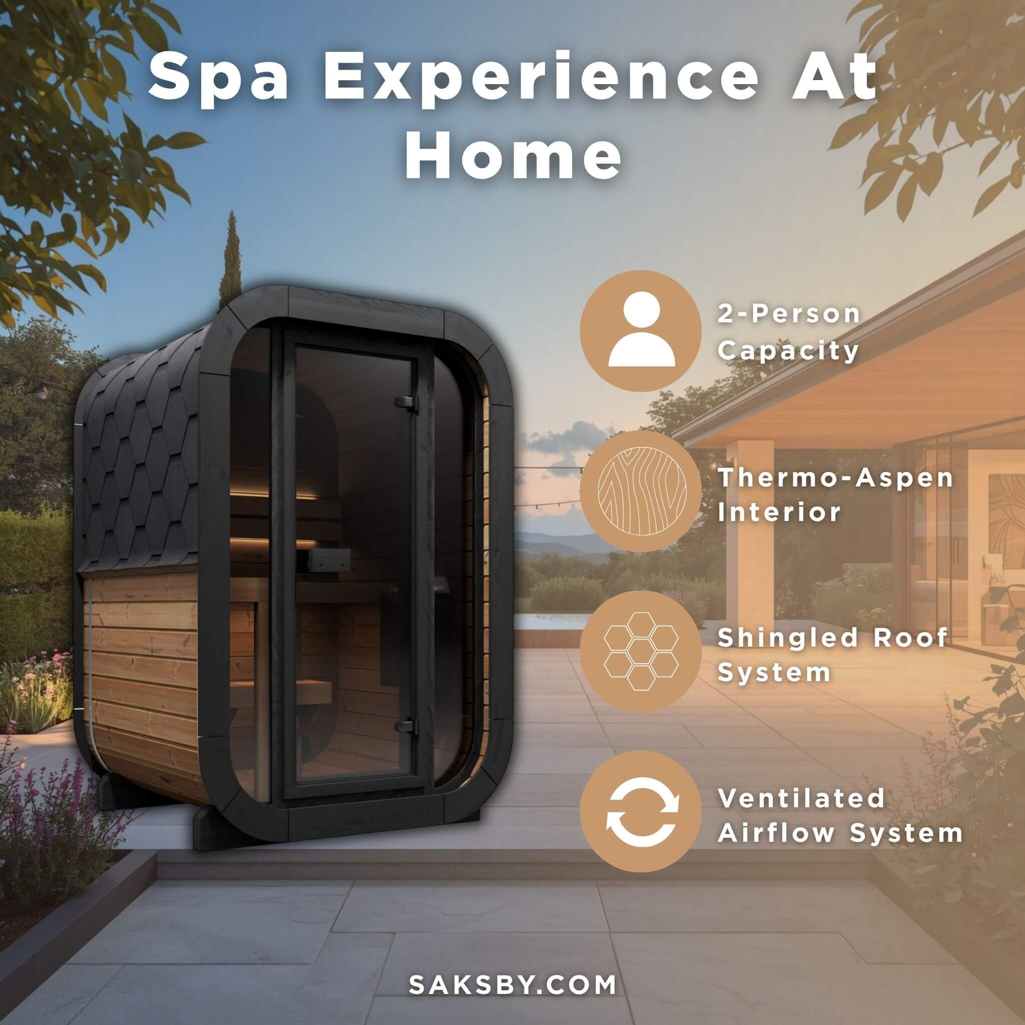 SaunaLife Model CL3G Cube-Series Outdoor 2-Person Home Sauna Kit [SL-MODELCL3G] (SAK23721)
