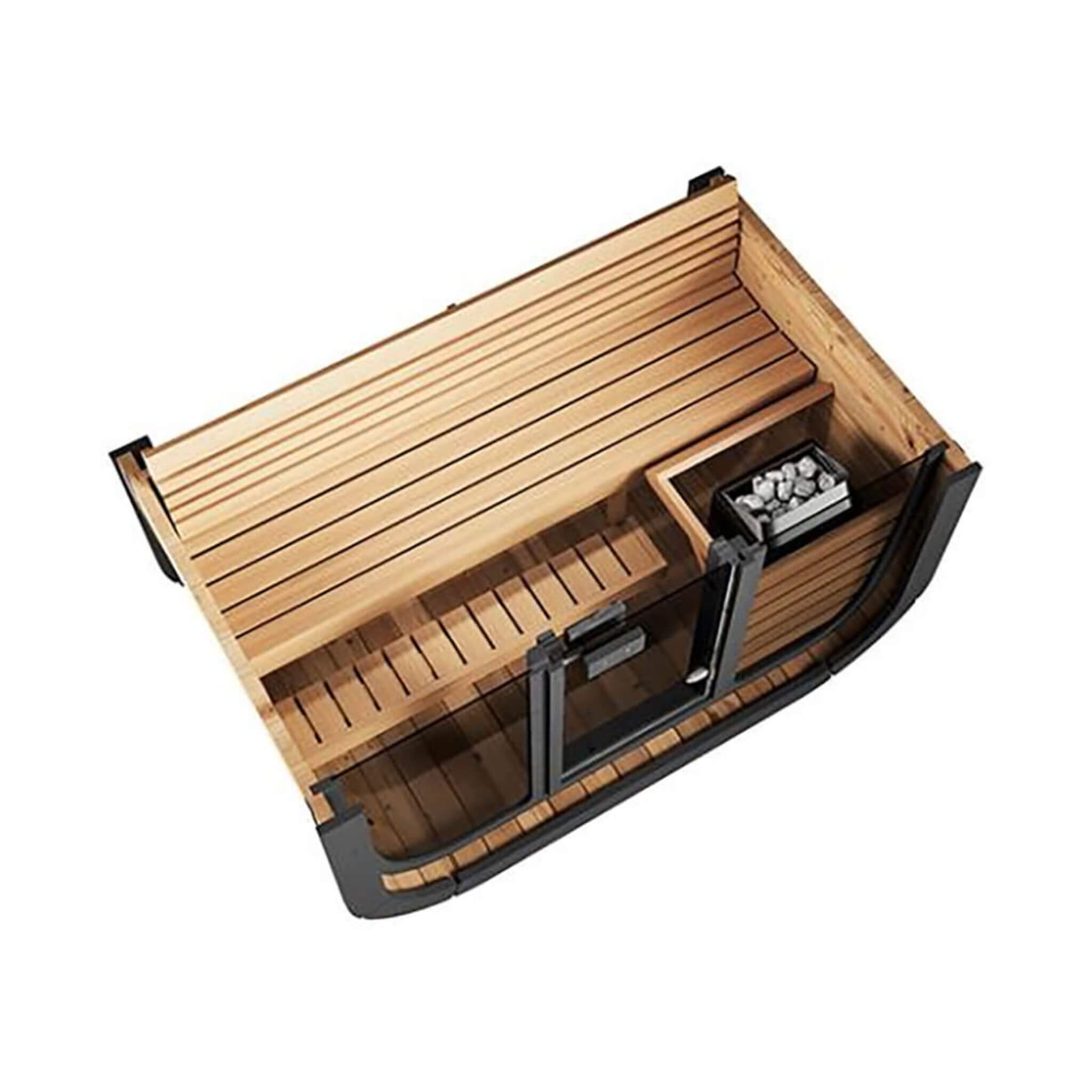 SaunaLife Model CL4G 3-Person Cube-Series Luxury Wooden Outdoor Home Sauna Kit [SL-MODELCL4G] (SAK92610)