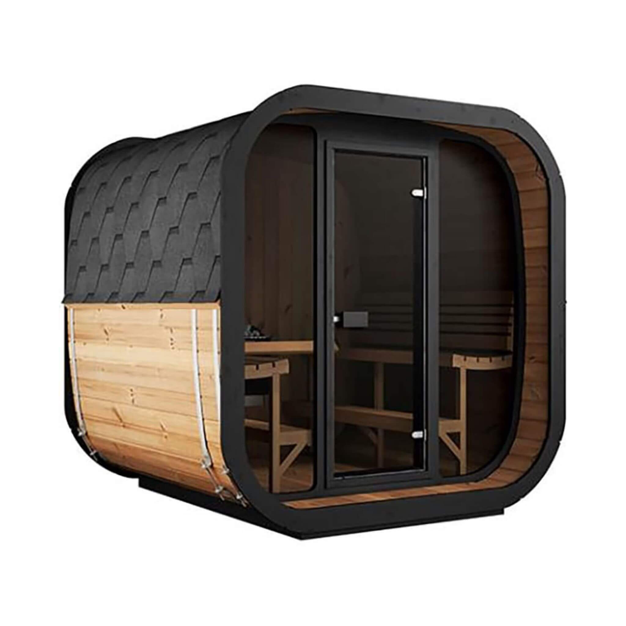 SaunaLife Model CL7G 6-Person Cube-Series Luxury Wooden Outdoor Home Sauna Kit [SL-MODELCL7G] (SAK95274)