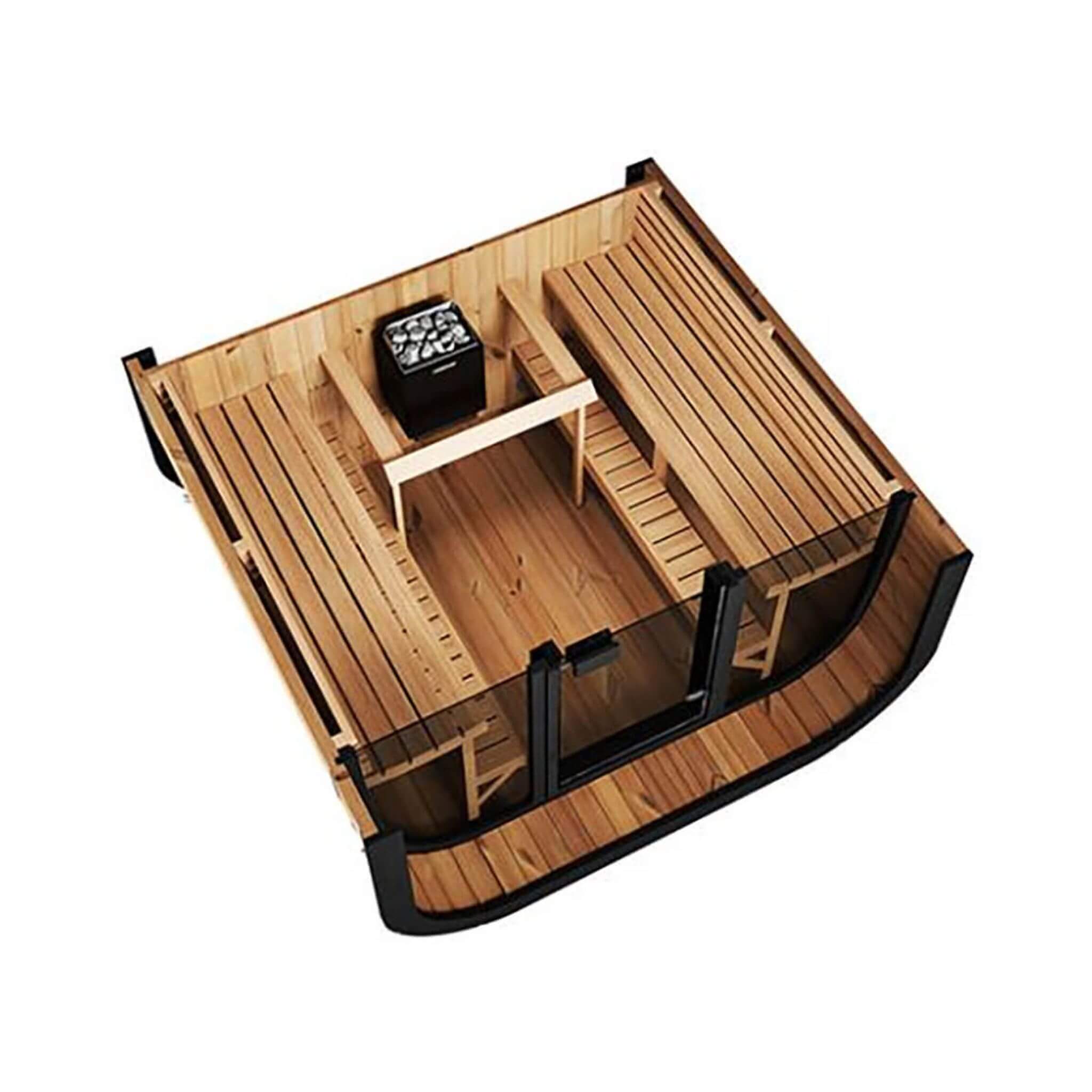 SaunaLife Model CL7G 6-Person Cube-Series Luxury Wooden Outdoor Home Sauna Kit [SL-MODELCL7G] (SAK95274)