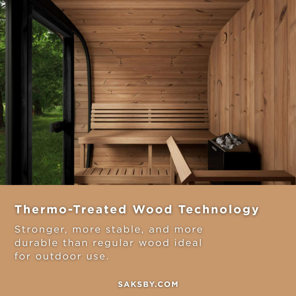 SaunaLife Model CL7G 6-Person Cube-Series Luxury Wooden Outdoor Home Sauna Kit [SL-MODELCL7G] (SAK95274)