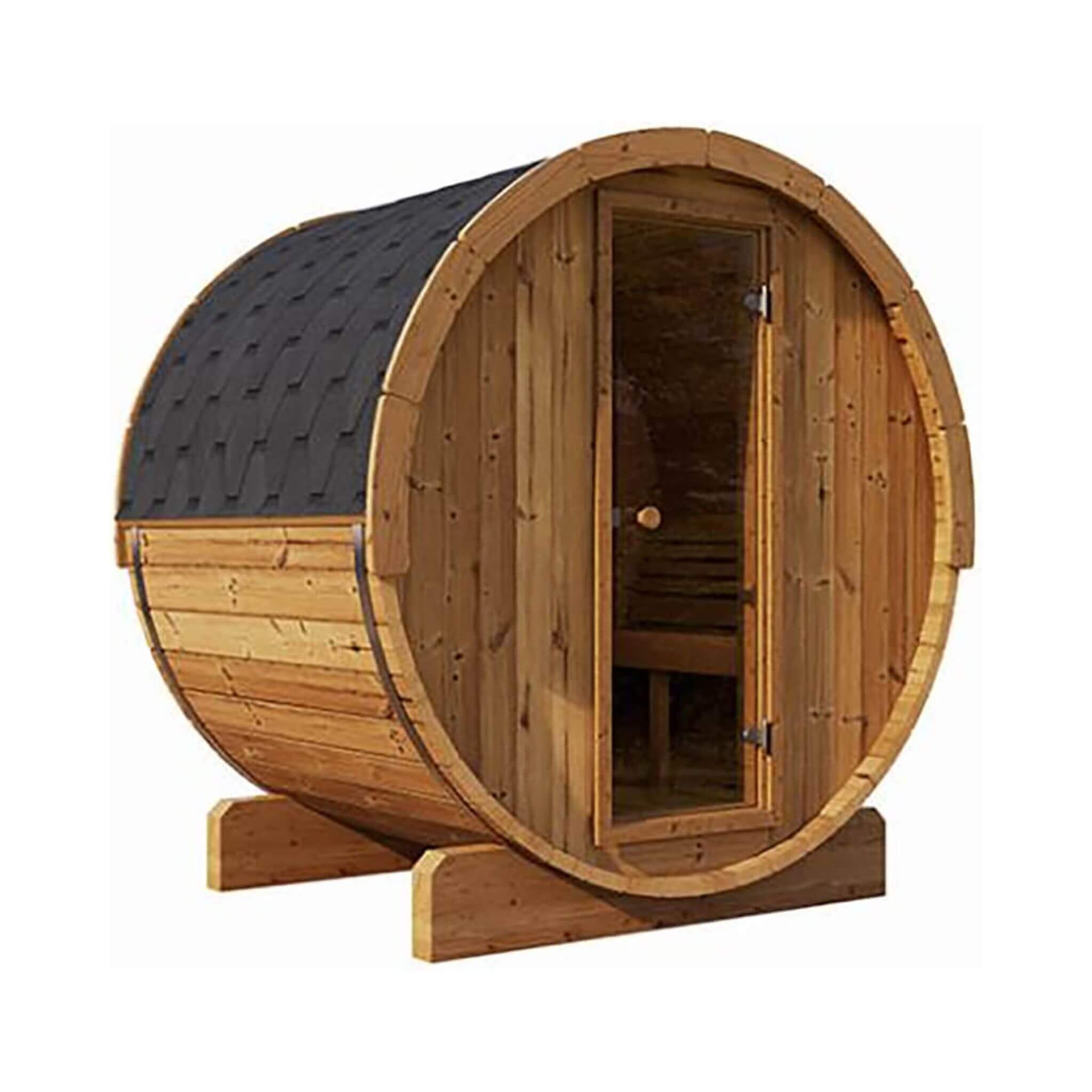 SaunaLife Model E6 Ergo Series 3-Person Thermo-Spruce Backyard Sauna Barrel [SL-MODELE6] (SAK38572)