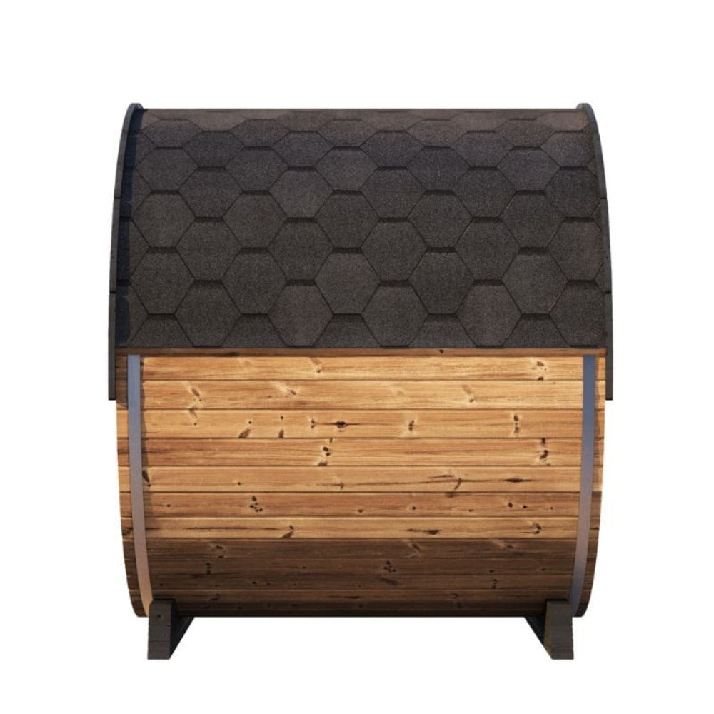SaunaLife Model EE8G Ergo Series 6-Person Outdoor Sauna Barrel With Tempered Glass Front [SL-MODELEE8G] (SAK95812)