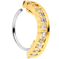 20G Clear CZ Gem Gold Tone Sleek Seamless Circular Ring