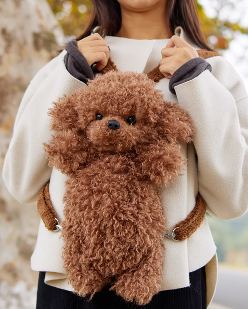 Poodle Dog Backpack – Plush Puppy Bag for Daily Use