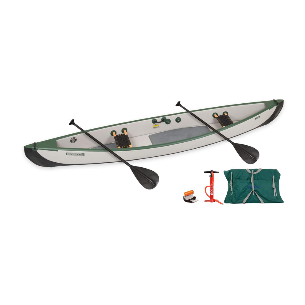 Sea Eagle 3-People TC16 High Pressure All Drop Stitch Inflatable Travel Canoe, 16FT [TC16K] (SAK43086)