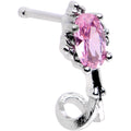 Pink Gem Fashion Flower Twist Faux Hoop Nose Bone
