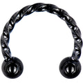16G 5/16 Black IP Seriously Twisted Horseshoe Circular Barbell