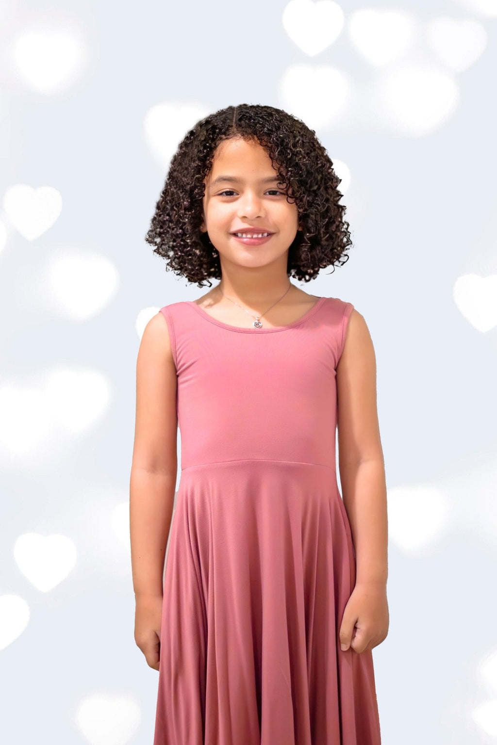 Sleeveless Twirl Dress in Romantic Rose
