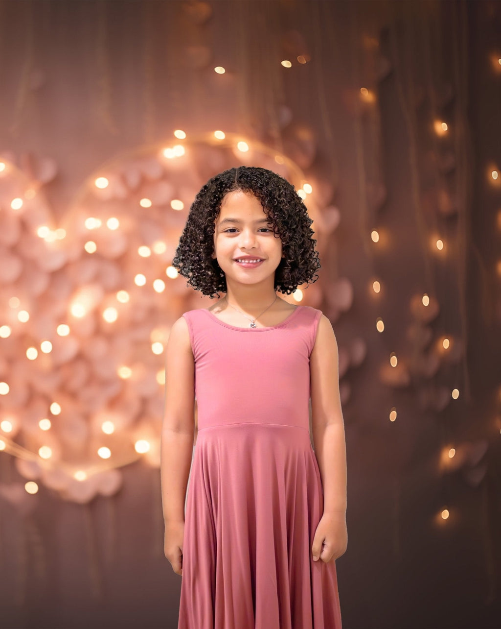Sleeveless Twirl Dress in Romantic Rose