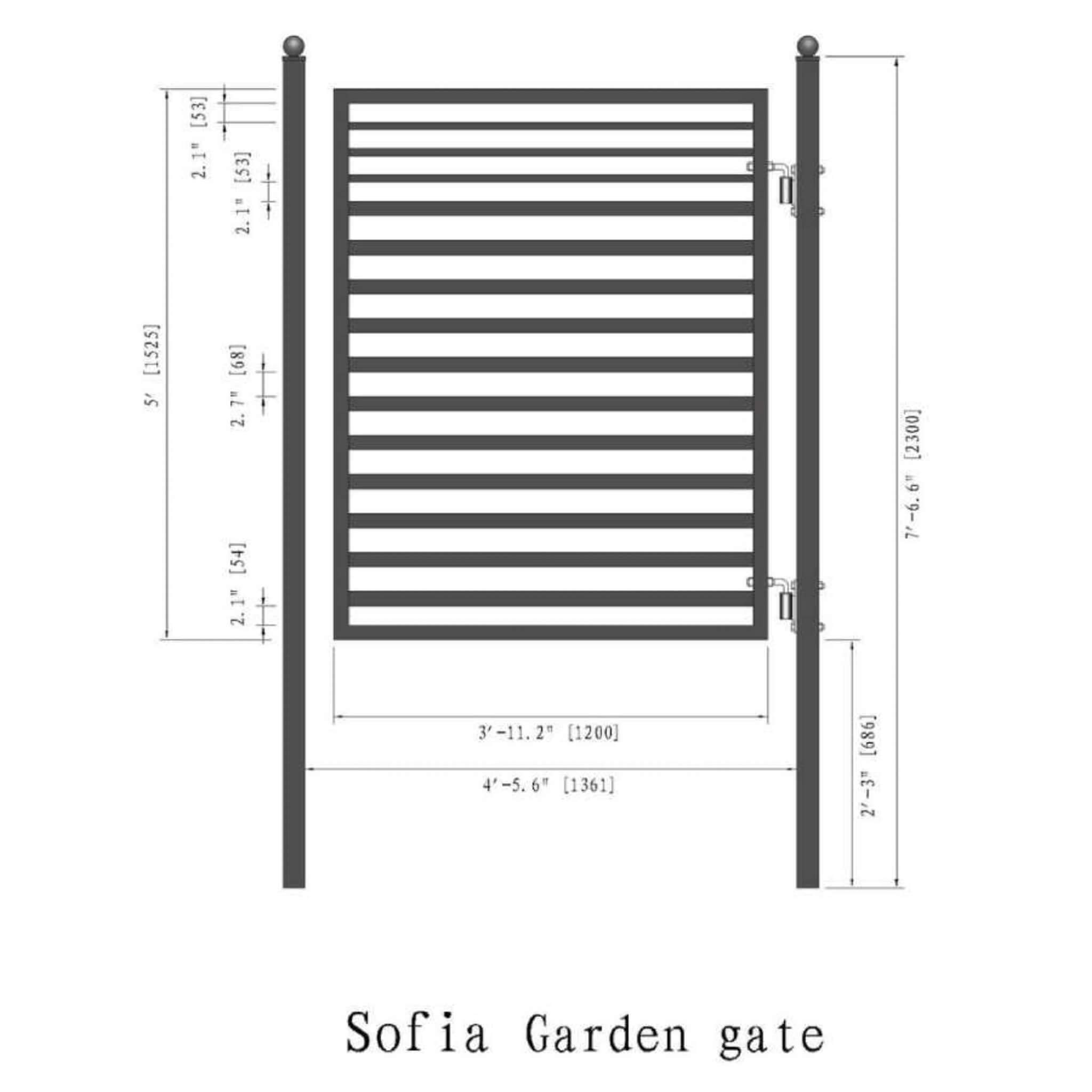 5FT Heavy-Duty Sofia Powder-Coated Galvanized Steel Pedestrian Gate (SAK12567)