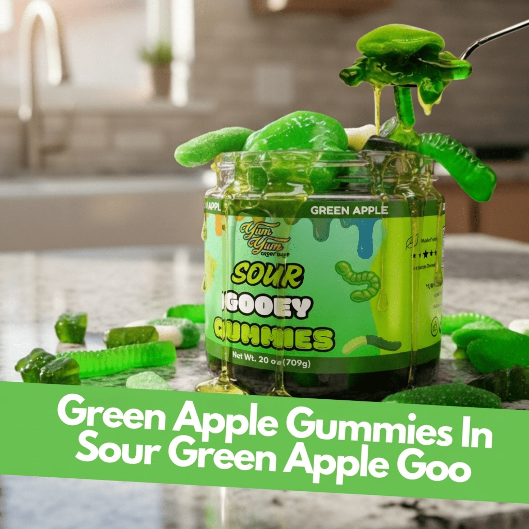 Sour Gooey Gummies – Blue Raspberry, Wild Cherry & Green Apple Candy | Yum Yum Candy Shop