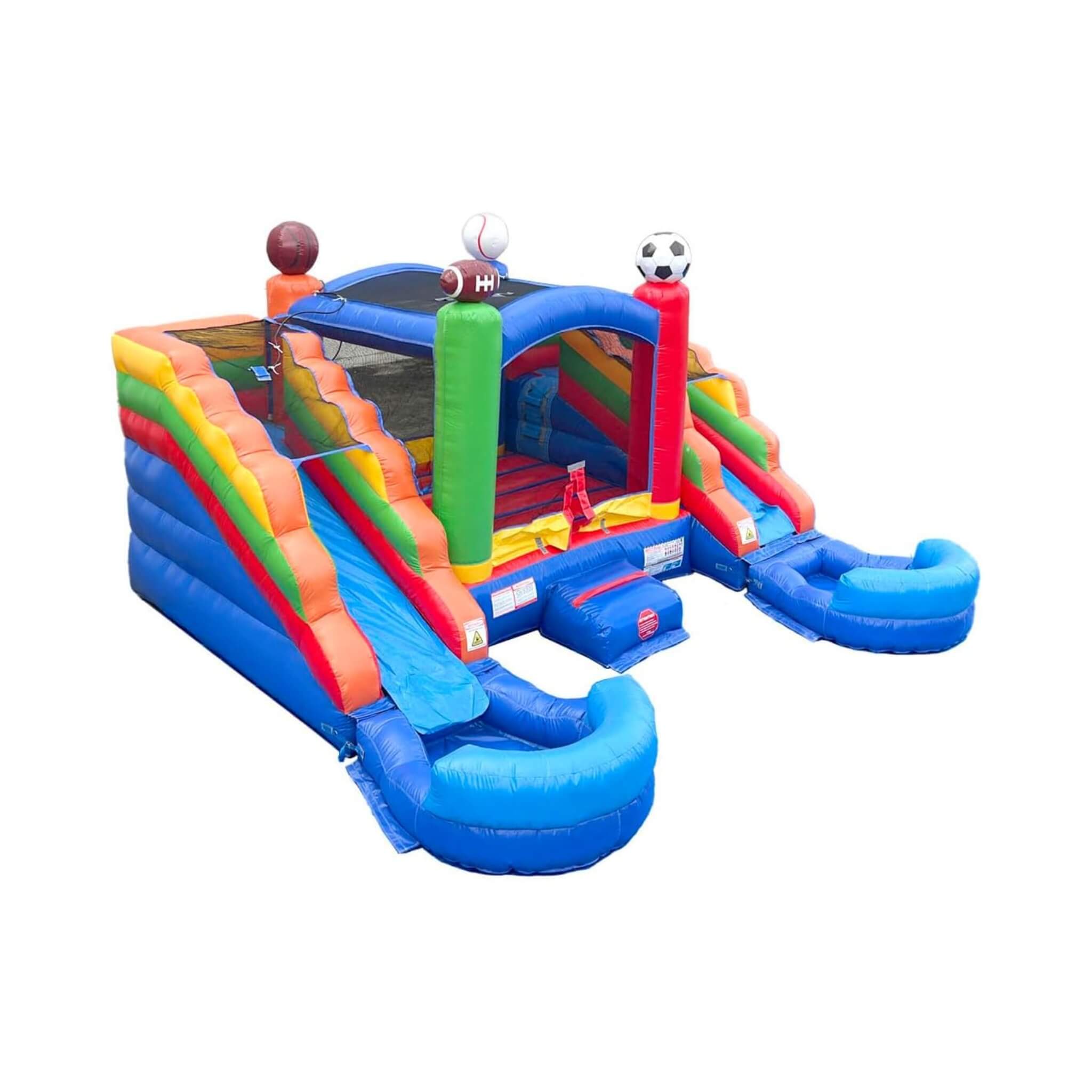 16FT Sports Castle Bounce House With Double Water Slides (SAK17635)